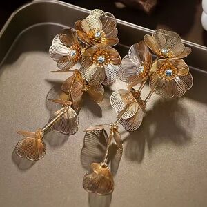 Anthropologie Blossom Flower Earrings